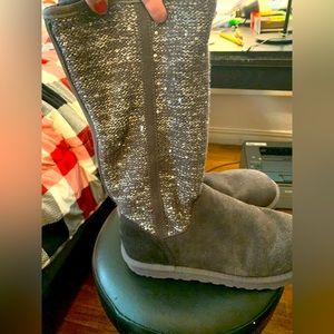 Sparkly Gray Ugg Boots